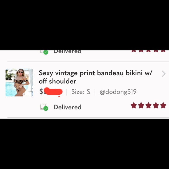 (Last 1) Sexy vintage print bandeau bikini - Picture 2 of 9